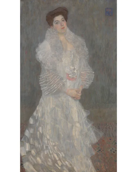 The National Gallery, London Gustav Klimt's famous Portrait of Hermine Gallia (1904) depicts the subject in a gauzy white gown (Credit: The National Gallery, London)