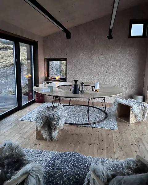 Laura Hall Guests are encouraged to spend time outdoors or in the shared spaces (pictured), rather than in the small sleeping cabins (Credit: Laura Hall)