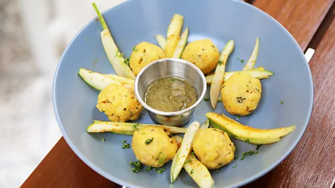 Amelia Martyn-Hemphill Huntu: steamed cornmeal dumplings, with a parsley-chilli, prawn-and-lobster stuffing (Credit: Amelia Martyn-Hemphill)