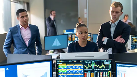 In shows such as Industry, a peek into the others' work lives can be alluring to viewers (Credit: BBC)